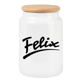 felix | Felix - Cookie Jar with Wooden Lid - white - Front