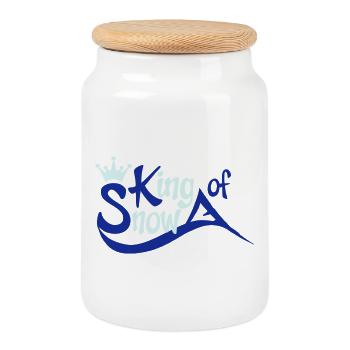 snowboarding - Keksdose mit Holzdeckel - Weiß - Vorne