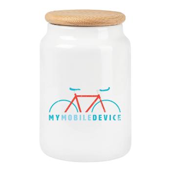 Fixie – My Mobile Device is my Single Speed Bike - Keksdose mit Holzdeckel - Weiß - Vorne