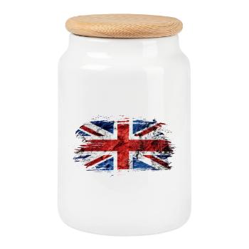 Drapeau vintage / cadeau de Grande-Bretagne - Boîte à biscuits avec couvercle en bois - blanc - Devant
