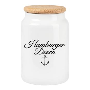 Hamburger Deern Classic Anker Hamburg - Keksdose mit Holzdeckel - Weiß - Vorne