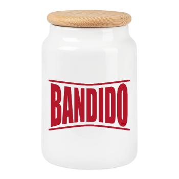Bandido T-Shirt Design Bandit Bandit Bandit - Keksdose mit Holzdeckel - Weiß - Vorne
