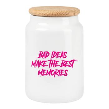 Bad ideas make the best memories - Keksdose mit Holzdeckel - Weiß - Vorne