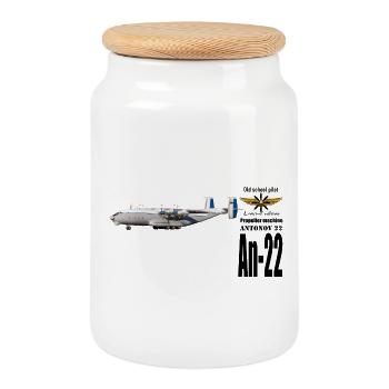 An-22 - Keksdose mit Holzdeckel - Weiß - Vorne