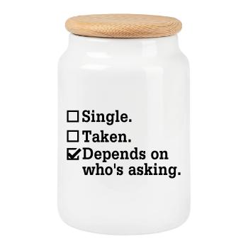 Single? - Junggesellenabschied Party Crew - Keksdose mit Holzdeckel - Weiß - Vorne