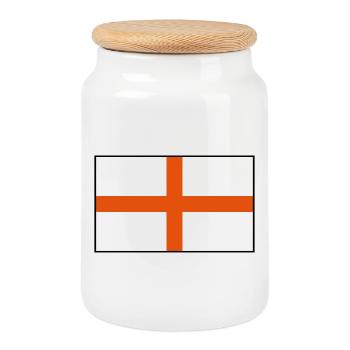 England Flagge 2 - Keksdose mit Holzdeckel - Weiß - Vorne