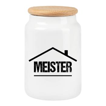 Hausmeister - Keksdose mit Holzdeckel - Weiß - Vorne