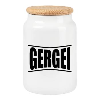 T-Shirt Gergei T-Shirt Sardinien Geschenkidee - Keksdose mit Holzdeckel - Weiß - Vorne