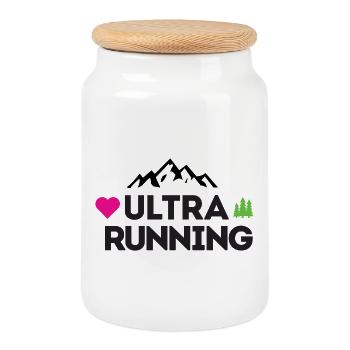 Ultra Running – My Love - Cookie Jar with Wooden Lid - white - Front