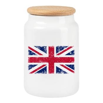 Grande-Bretagne - Boîte à biscuits avec couvercle en bois - blanc - Devant