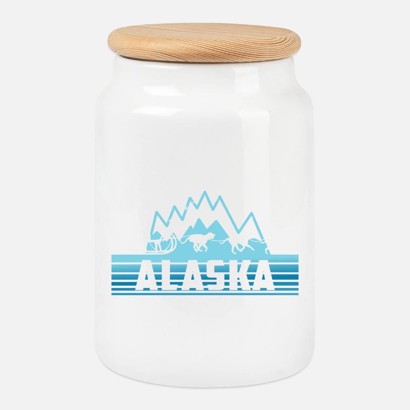 Alaska - Keksdose mit Holzdeckel - Weiß