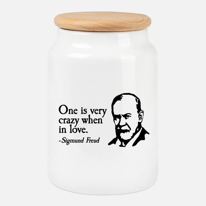 Sigmund Freud Sprüch One Junggesellenabschied JGA - Keksdose mit Holzdeckel - Weiß