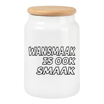 Bad taste is also taste for real fashion connoisseurs # - Cookie Jar with Wooden Lid - white - Front