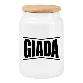 T-Shirt Giada T-Shirt Geschenkidee - Keksdose mit Holzdeckel - Weiß - Vorne