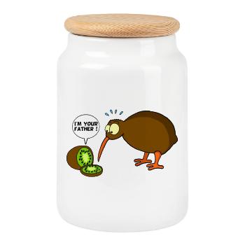 Kiwi contre kiwi - Boîte à biscuits avec couvercle en bois - blanc - Devant