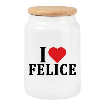 t-shirt J’aime le t-shirt idée cadeau heureux - Boîte à biscuits avec couvercle en bois - blanc - Devant