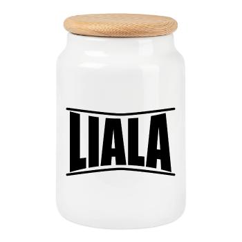 t-shirt name Liala t-shirt gift idea - Cookie Jar with Wooden Lid - white - Front