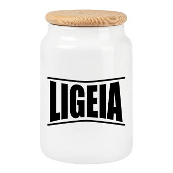 name t-shirt Ligeia t-shirt gift idea - Cookie Jar with Wooden Lid - white - Front