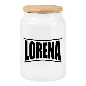 name t-shirt I love Lorraine t-shirt gift idea - Cookie Jar with Wooden Lid - white - Front