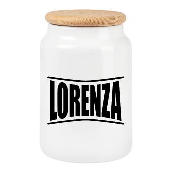 t-shirt Lorenza t-shirt idée cadeau t-shirt - Boîte à biscuits avec couvercle en bois - blanc - Devant