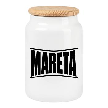 name t-shirt Mareta t-shirt gift idea - Cookie Jar with Wooden Lid - white - Front