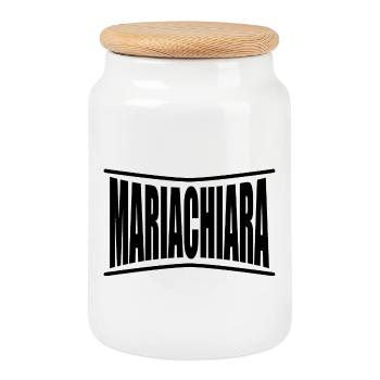 name t-shirt Mariachiara t-shirt gift idea - Cookie Jar with Wooden Lid - white - Front