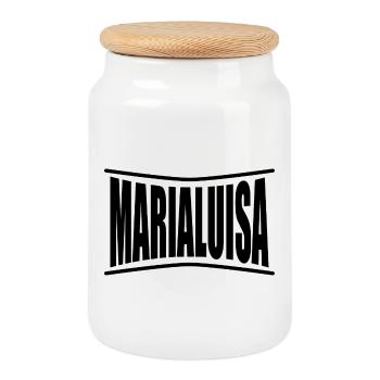 name t-shirt Marialuisa t-shirt gift idea - Cookie Jar with Wooden Lid - white - Front