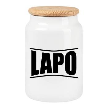 t-shirt name Lapo t-shirt gift idea - Cookie Jar with Wooden Lid - white - Front