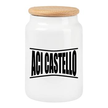 T-Shirt Aci Castello Sicilia T-Shirt Geschenkidee - Keksdose mit Holzdeckel - Weiß - Vorne