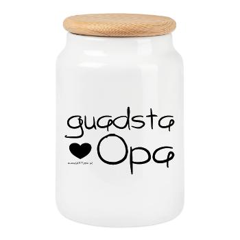 guadsta Opa - bester Opa, super Geschenkidee, - Keksdose mit Holzdeckel - Weiß - Vorne