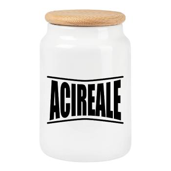 Sicilia T-Shirt Acireale T-Shirt Geschenkidee - Keksdose mit Holzdeckel - Weiß - Vorne