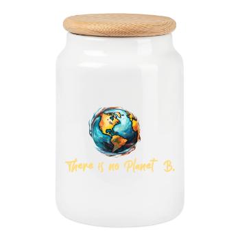 The is no Planet B - Keksdose mit Holzdeckel - Weiß - Vorne