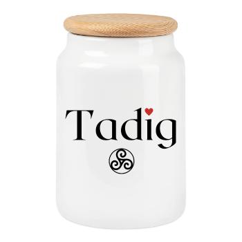 Tadig Triskell Fête des pères Breton - Boîte à biscuits avec couvercle en bois - blanc - Devant