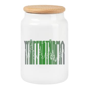 Wüpfestürma - Wipfelstürmer, Forest, Nature - Cookie Jar with Wooden Lid - white - Front