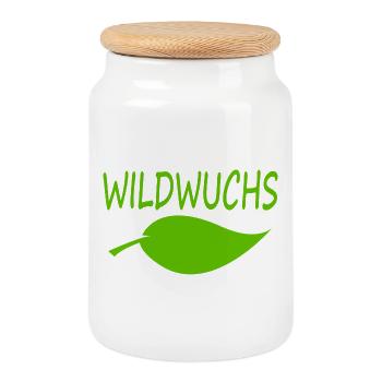 WILDWUCHS - Keksdose mit Holzdeckel - Weiß - Vorne