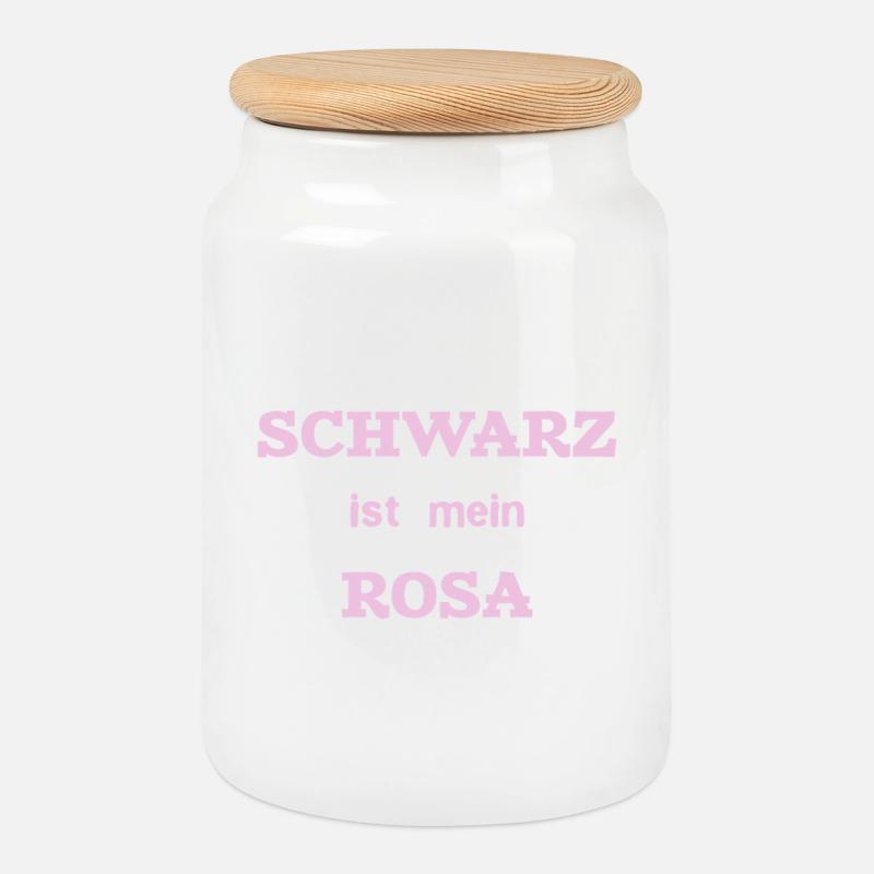 Schwarz ist mein Rosa - Keksdose mit Holzdeckel - Weiß