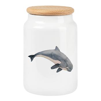 Porpoise guinea pigs - Cookie Jar with Wooden Lid - white - Front
