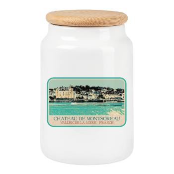 Château de Montsoreau, Vallée de la Loire - Boîte à biscuits avec couvercle en bois - blanc - Devant