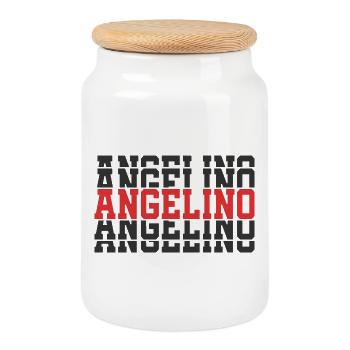 Angelino t-shirt stacked text gift t-shirt - Cookie Jar with Wooden Lid - white - Front