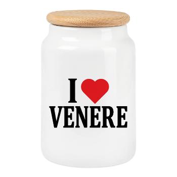 I love Venere T-Shirt T-Shirt Geschenkidee - Keksdose mit Holzdeckel - Weiß - Vorne