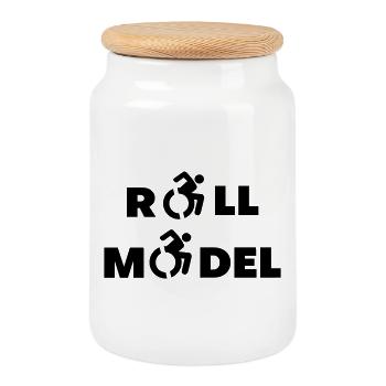 Jeder Rollstuhlfahrer ist ein Vorbild # - Keksdose mit Holzdeckel - Weiß - Vorne