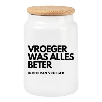 Früher war alles besser # - Keksdose mit Holzdeckel - Weiß - Vorne