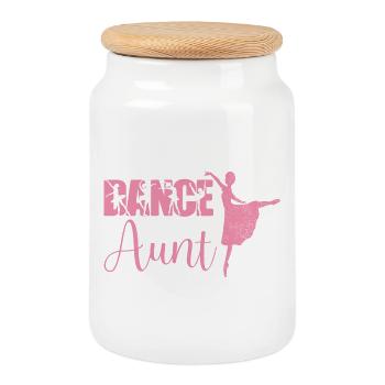 Danse Tante Fière Danse Tante De Danseuse Tante Danseuse - Boîte à biscuits avec couvercle en bois - blanc - Devant