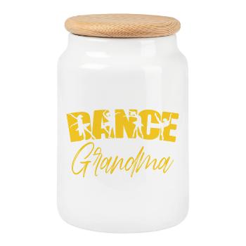 Dance Grandma A dancer Grandmother Dancer Grandma - Cookie Jar with Wooden Lid - white - Front