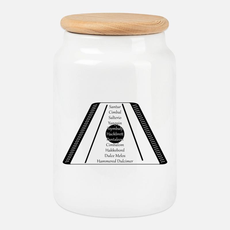 Hackbrett black n white - Keksdose mit Holzdeckel - Weiß