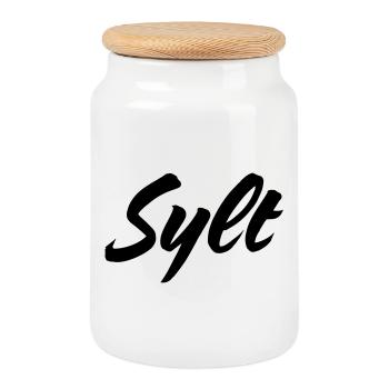 Sylt - Cookie Jar with Wooden Lid - white - Front
