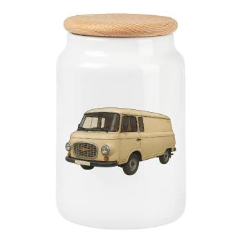 B1000 en bande dessinée - Boîte à biscuits avec couvercle en bois - blanc - Devant