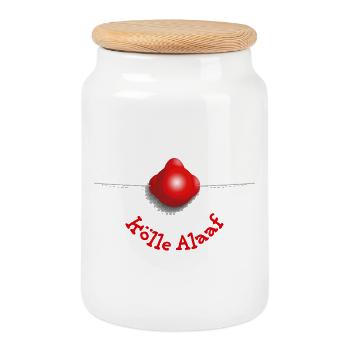 Nez de clown – Kölle Alaaf - Boîte à biscuits avec couvercle en bois - blanc - Devant