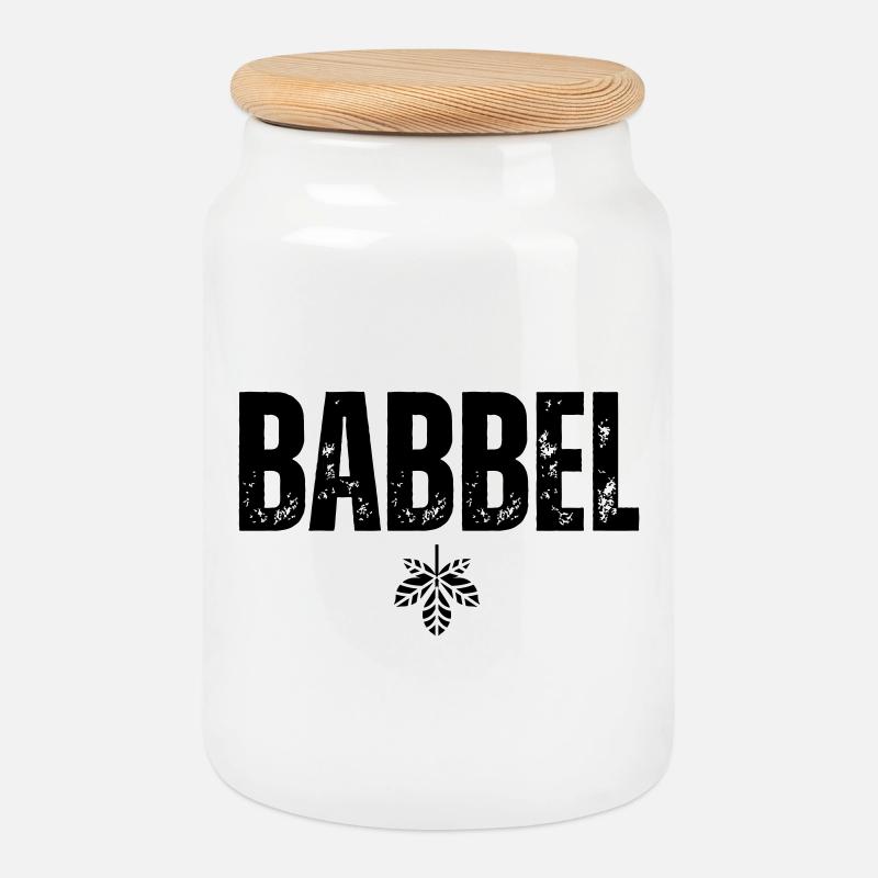 Babbel - Keksdose mit Holzdeckel - Weiß