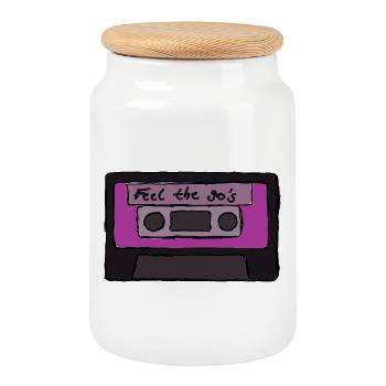 Feel the 90s - Keksdose mit Holzdeckel - Weiß - Vorne